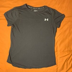 Under Armor Short Sleeve Workout Shirt Black Size Medium